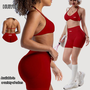 <span class=keywords><strong>Conjunto</strong></span> de Yoga sin Costuras de Venta Caliente, Ligero, de Compresión, de Color Sólido, de Secado Rápido, con Sujetador Deportivo y Pantalones Cortos Elásticos <span class=keywords><strong>para</strong></span> Fitness - Product Image 2