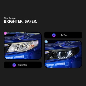 Compatible 2008-2012 for Forester Front Headlight Assembly Retrofit Kit 6000K LED Tear Design DRL Bi-Lens <b>Projector</b> <b>Lights</b> 12v L - Product Image 1