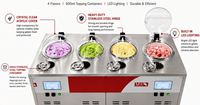 Commerciële ijsmachine met 5 functies, 48L/u, batchvriezer voor sorbet, gelato en Italiaans ijs/slush.
