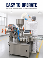 Machine de remplissage et de scellage de gobelets pour sauces (ketchup, mayonnaise), Scelleuse de gobelets pour sauces, Personnalisable