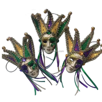 Mini masque de mascarade, masque de bouffon aimanté, ornement pour arbre de Noël
