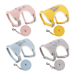 Grosir gaya panas Mesh tanpa tarik Neoprene lembut kecil Pet anjing Harness dan Set tali anjing Harness rompi - Product Image 6
