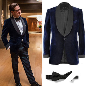 Blouson pour <span class=keywords><strong>homme</strong></span> en velours bleu, nouvelle collection pour fumée - Product Image 6