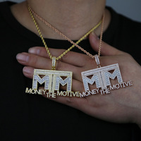 MTM Buchstaben-Anhänger Halskette Passend für 12mm Kette Herren Hip-Hop Schmuck Großhandel