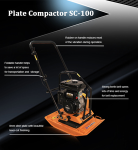 Compacteur à plaque vibrante unidirectionnel <span class=keywords><strong>de</strong></span> haute qualité 100 kg à démarrage par lanceur pour chantier <span class=keywords><strong>de</strong></span> construction - Product Image 5