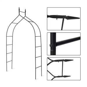 Arche de jardin <span class=keywords><strong>Tonnelle</strong></span> de rose en métal <span class=keywords><strong>pour</strong></span> plante grimpante Jardin extérieur Support de fleurs <span class=keywords><strong>pour</strong></span> pelouse - Product Image 1