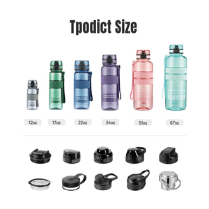 Bouteilles d'eau UZSPACE sans BPA avec tracker - Réutilisables, en plastique Tritan, sans fuite, non toxiques pour la randonnée, le vélo et le fitness en extérieur - Product Image 3