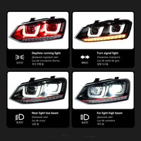 Feux de voiture pour VW Polo, phare 2011-2018, double lentille LED DRL, Vento, signal dynamique, phare DRL, accessoires automobiles