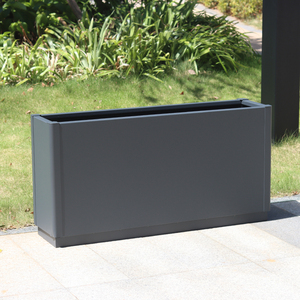 <span class=keywords><strong>Jardinière</strong></span> <span class=keywords><strong>rectangulaire</strong></span> en métal d'extérieur en aluminium, pots à fleurs en <span class=keywords><strong>béton</strong></span> simulé pour les jardinières d'espaces publics, <span class=keywords><strong>grande</strong></span> taille pour l'extérieur - Product Image 6