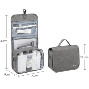 Travel Hook Folding <b>Toiletry</b> Bag Large Capacity Transparent Waterproof Cosmetic <b>Storage</b> Bag Bathroom Wall Mounted - Product Image 5