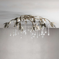 Médiéval français rétro argent fleur encastré lustre salon chambre américain simple étude restaurant plafonnier