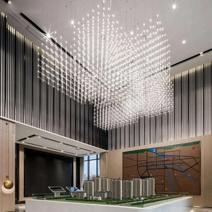 Lámpara Colgante Personalizada No Estándar para Interiores, Lámpara de Techo Tipo Cubo Estrella para Salón de Banquetes, Vestíbulo de <span class=keywords><strong>Hotel</strong></span>, Bodas, Grandes Proyectos - Product Image 5