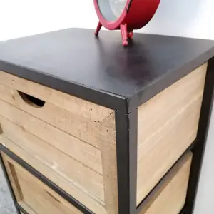 Archivador Metálico Rústico de Madera con 3 Cajones INNOVA HOME, Resistente, para Uso Comercial en Oficina, Hotel, Dormitorio o Sala de Estar - Product Image 5