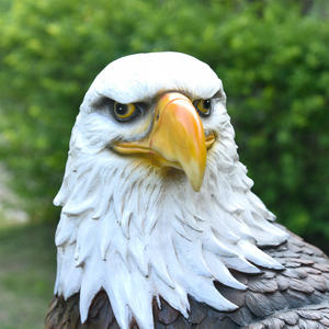 Vente en gros de simulation réaliste, sculpture d'animal grandeur nature, statue d'aigle en fibre de verre en polyrésine pour ornements de jardin - Product Image 6