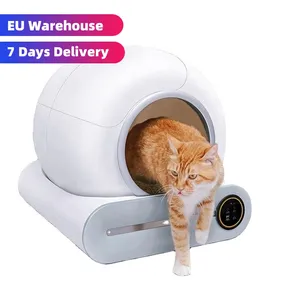 Caja de arena de autolimpieza inteligente con Control de aplicación de precio más bajo en almacén de la UE para gatos, caja de arena automática para inodoro para gatos