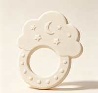 Anneau de dentition personnalisé en silicone en forme de lune, anneau de dentition souple de qualité alimentaire, jouet à mâcher ergonomique sans BPA pour soulager les bébés en période de dentition