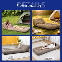 Matelas gonflable individuel personnalisé, pliable, avec housse floquée, portable pour le camping en extérieur, dossier gonflable réglable, coussin d'air
