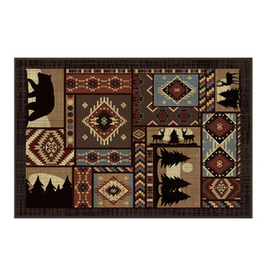 Paillasson d'extérieur en velours de coton de bambou, motif tribal rustique, en fibre de polyester, de haute qualité, pour entrée - Product Image 1