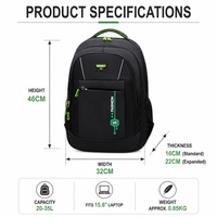 Sac à dos pour ordinateur portable 15 pouces pour hommes et femmes, idéal pour les voyages d'affaires et l'école, imperméable, grande capacité, léger