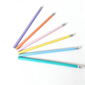 Lot de 12 crayons en bois effaçables hexagonaux de 7,5 pouces, couleur macaron, logo et emballage personnalisés, certifiés FSC EN71, directement de l'usine - Product Image 4