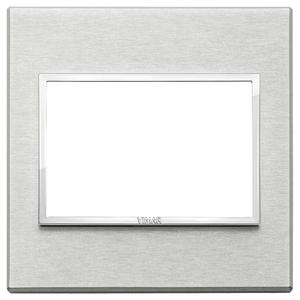 Vimar Wall <b>Switch</b> Plate Silver Finish 13.1x11.6 Cm Modern Design - Product Image 1