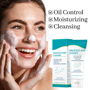 Limpiador facial antigrasoso y antiespinillas de ácido salicílico, limpiador facial espumoso de niacinamida de limpieza suave e iluminador - Product Image 5