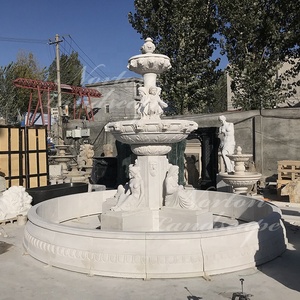 Venta al por mayor barato al aire libre hogar jardín decoración Gran Piedra Blanca tallada mujer desnuda estatua mármol fuente de agua venta - Product Image 4