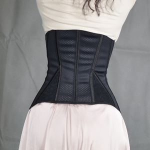Ceinture de modelage Curve Ready 28 cm noire avec 17 baleines, superposition en dentelle pour le remodelage corporel 958-28cm-3 14 crochets - Product Image 4