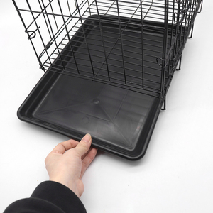 Foldable Metal Dog Kennel Single Door Pet <b>Crate</b> with Leak-Proof Plastic Pan for Indoor Use - Product Image 4