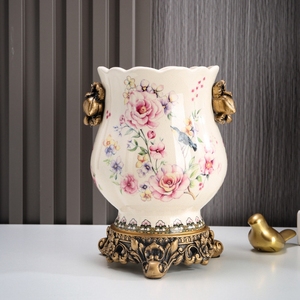 <span class=keywords><strong>Vase</strong></span> en céramique de luxe, arrangement floral de pivoines, décoration de la maison, autre décoration d'hôtel, table à manger en porcelaine craquelée unique personnalisée - Product Image 2