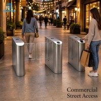 Tourniquet rapide Sentra SW02 en acier inoxydable, fonctionnement bidirectionnel, protection IP55, moteur brossé, intérieur/extérieur, métro, aéroport
