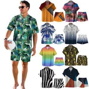 Custom Print Hawaiian Shirt And Shorts Set Casual Shirt Summer Beach Shirt Set Men