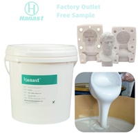 Caoutchouc de silicone alimentaire Hanast 20 Shore, bonne fluidité, gel fin, sans impuretés, 100:2 RTV2, plâtre liquide semi-transparent facile à utiliser