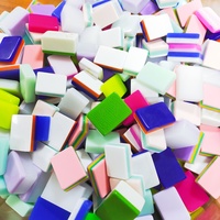 Jeu de Mahjong sur le thème du football, tuiles vert menthe à double couche, pièces de jeu en acrylique gravées au laser