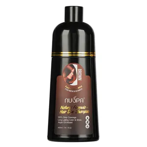 Bingo Wholesale Price 3 In 1 Gentle Cleansing Brown Black Hair Color Shampoo Natural Looking Argan Oil Hair Colour Shampoo