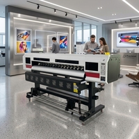 Impresora de Inyección de Tinta Eco Solvente de Gran Formato de Alta Calidad de 1.8m con 2 Cabezales Epson I3200 I1600, Plotter de Vinilo Rollo a Rollo para Pancartas