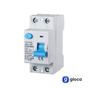 Interruptor Automático Mini RCBO Gloca, 2P, 16A, 300mA, 240V, 50Hz, Clase A, 2 Módulos DIN - Product Image 3