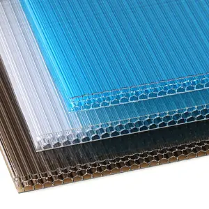 मानक आकार के उच्च शक्ति यूवी अवरुद्ध स्पष्ट प्लास्टिक षट्भुज छत्ते polycarbonate बोर्ड
