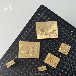 Custom Brass Stamp Cake Bread Hot Iron <strong>Mold</strong> M5 Back <strong>Threaded</strong> Hole 304 Stainless Steel Handle Fire Burning Copper Baking Mould - Product Image 2