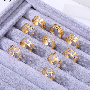 Lot de 10 bagues de <span class=keywords><strong>pied</strong></span> ajustables plaquées <span class=keywords><strong>or</strong></span>, motif étoile et lune évidées, style géométrique, pour <span class=keywords><strong>femme</strong></span>, accessoires de mode tendance - Product Image 6