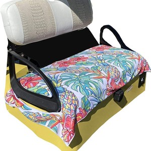 Funda Completa para Asiento de Carro de Golf, Diseño Floral Azul Lago, Felpa, Delantera, para EZ Go, Estilo de Dibujos Animados, para Todas las Estaciones - Product Image 3