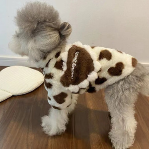 Manteau de fourrure chaud épaissi d'hiver de haute qualité avec logo personnalisé pour petits chiens pour Schnauzer <span class=keywords><strong>bouledogue</strong></span> français vêtements de célébrité pour animaux de compagnie - Product Image 3