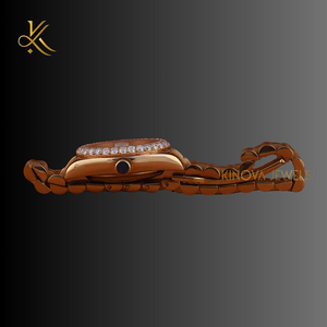 Elegante reloj de cuarzo con diamantes de moissanita con movimiento de precisión Acabado brillante y calidad superior - Product Image 5