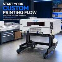 Nouvelle imprimante UV DTF semi-automatique de 330 mm avec trois têtes d'impression XP600 pour la production d'étiquettes autocollantes en cristal