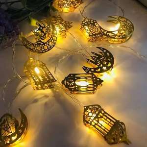 Lampes du Ramadan, lanterne à kérosène en forme de <span class=keywords><strong>lune</strong></span> et d'étoile, lampe LED, Eid Mubarak, Islam, musulman, décoration de jardin, patio, maison, Ramadan 2026 - Product Image 2
