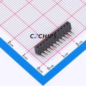 XDM200-1-11-W-4.3-G0 Pin Socket Bent Lead Through Hole,P=2mm Connector 1x11P 2mm Square Hole Right Angle Insert - Product Image 1