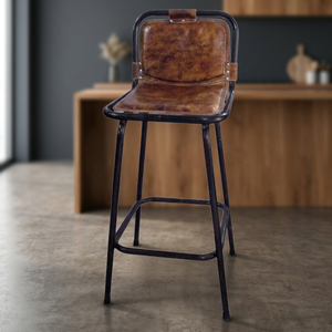 Silla de Barra Industrial Vintage para Hogar, Bar, Hotel, Restaurante, de Hierro, Respaldo Alto, Resistente, Duradera, Ecológica y Ligera - Product Image 2