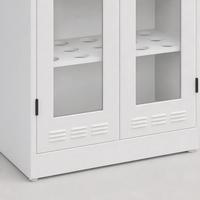 Armoire de rangement de laboratoire moderne pour hôpital, prix direct usine, taille et couleur personnalisables, mobilier de laboratoire en acier avec portes vitrées