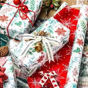 Christmas <b>Wrapping</b> <b>Paper</b> Roll 46.8 Square Feet Double Side Eco-Friendly Gift Craft <b>Paper</b> Floral Botanical Winter Green Pattern - Product Image 4