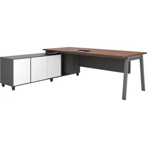 Meja manajer meja melamin bentuk L, furnitur meja kantor meja manajer meja L komersial desain baru